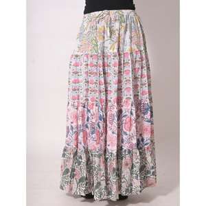 Falda Maxi Lavinas Ecológica, Transpirable, Informal, de Algodón con Estampado Floral, Estilo Boho, Patchwork, Hecha a Mano en India, para Mujer, Verano - Product Image 2