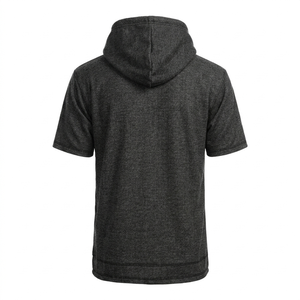 Men’s Distressed <b>Short</b> <b>Sleeve</b> <b>Hoodie</b> – Pullover <b>Hoodie</b> - Product Image 4