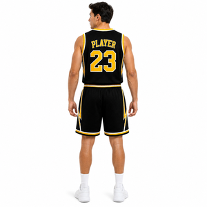 Tenues de basketball personnalisées OEM, impression par sublimation, jersey et short en tissu mesh, logo d'équipe personnalisé, vêtements de sport - Product Image 5