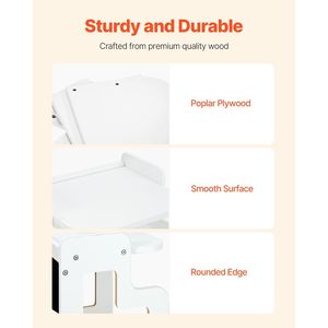 Juego de sillas de mesa de madera Montessori 3 en 1, mesa de destete, pizarra de altura ajustable para dibujar, leer para niños de 1 a 5 años para - Product Image 4