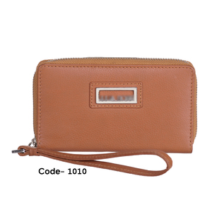 Card Zipper <b>Wallet</b> RFID Protected Travel Wristlet Leather Tassels Vintage Women's Clutch <b>Long</b> Ladies Purses Metal logo Designer - Product Image 4