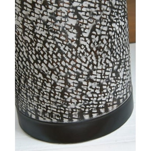 Luxury design metal <b>Table</b> <b>Lamp</b> Textured Brown <b>Base</b> Linen Fabric Shade Elegant Bedside Nightstand Light Home Decor Accent - Product Image 4