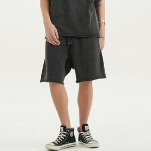 New Streetwear Thick 100% Cotton Oversized Distressed <b>Sweatshirts</b>+Short Set Summer Sporty Printed Tall <b>Long</b> Sleeve Custom Design - Product Image 6