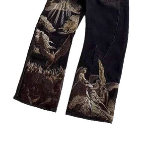 Pantalones Vaqueros Cargo Personalizados de Moda, con Múltiples Bolsillos, Rotos, Ajustados, Casuales, Lavados, Rectos, Holgados, para Hombre - Product Image 5