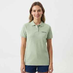 เสื้อโปโลผู้หญิงสีเขียวอ่อน แขนสั้น ปักโลโก้ แบรนด์ฮอว์คอาย ผ้าคอตตอนปิเก้ สไตล์ลำลอง - Product Image 5