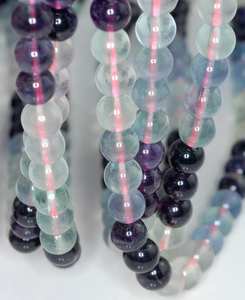 Perles rondes en fluorite arc-en-ciel, pierres naturelles, perles en vrac pour la fabrication de bijoux, bracelets, colliers, artisanat DIY - Product Image 4