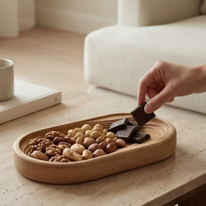 ถาดไม้ UO ถาดไม้ตกแต่งทำมือ จานไม้ตกแต่ง จานไม้ ถาดไม้สำหรับตกแต่ง จานไม้ - Product Image 6