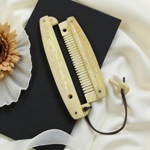Peine de Hueso de Búfalo Pulido Rústico de Dientes Finos, Directo de Fábrica, Regalo de Estilo de Vida Natural para Hombres, Mujeres, Mamá, Esposa, Hija - Product Image 1