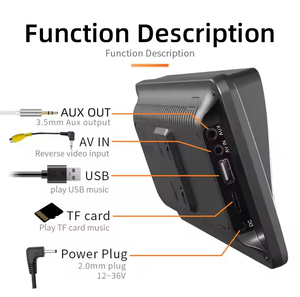 Appareil de navigation portable de <span class=keywords><strong>7</strong></span> pouces, moniteur de bureau pour voiture, écran CarPlay, téléphone mobile, Android Auto, musique, radio FM, lecteur MP5 pour voiture - Product Image 2