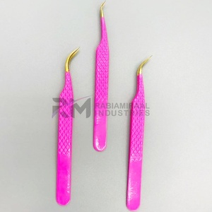 Pince à épiler pour extensions de cils en acier inoxydable durable, pointe en or plaqué or rose de qualité supérieure RMI, personnalisée - Product Image 3