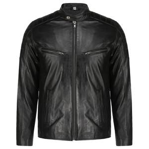 Veste en cuir pour homme de haute qualité, col montant, respirante, élégante, coupe slim, streetwear, plusieurs designs, vestes en cuir pour homme - Product Image 1