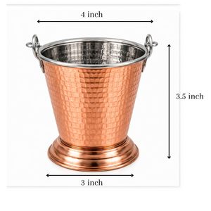 Hammered Stainless Steel Serving Bucket Round Food Presentation <b>Pot</b> With Handle for Restaurant Hotel Kitchen - Product Image 4