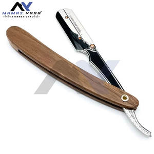 Rasoirs en acier personnalisés avec pochette ou logo, couteau de rasage pliant avec manche en bois, rasoir droit, rasoir de barbier - Product Image 3