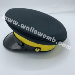 Premium Dubai Style Visor Cap Custom Embroidered Professional Peak Hat with Structured Wool Blend Service Uniforms - Product Image 4