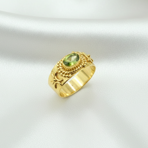 925 Silver <b>Peridot</b> <b>Ring</b> Vintage Floral Pattern Gold Yellow Gold Plated Handmade Statement Jewelry Unisex Gift Wholesale BestSale - Product Image 5
