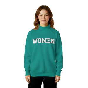 Sweat-shirt décontracté à col montant pour femme, collection hiver 2026, avec logo brodé sur le devant, design classique et lisse, fabrication sous marque privée - Product Image 1