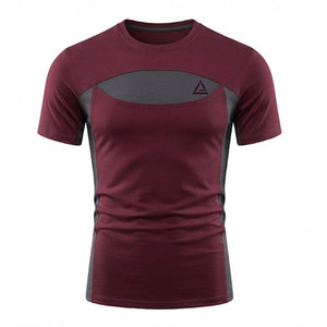 T-shirts athlétiques slim pour hommes, coupe musclée, manches courtes, tissu extensible, col rond, vêtements décontractés pour la gym, l'entraînement et la course à pied - Product Image 1