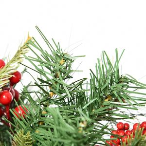 2 Ft/22 Inch 2 Pack Cordless Prelit Artificial Christmas Tree 69 <b>Branches</b> with Warm White LED <b>Lights</b> and Red Berries Pine Cones - Product Image 2