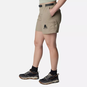 Short cargo en toile taille haute pour femme Be Dot, couleur unie, délavé, séchage rapide, taille élastique, décontracté, pour l'extérieur, avec logo - Product Image 2
