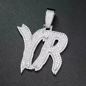 Colgante de Cruz Unisex con Moissanita de 7.20 Quilates, Corte Brillante Redondo, Engaste de Bisel, 3 Pulgadas, Plata Sólida 925, Estilo Hip Hop - Product Image 1