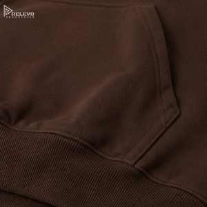 Sudadera con Capucha Oversize de Forro Polar Grueso para Hombre, Hombros Caídos, Marrón Oscuro, con Logotipo Personalizado, Venta al por Mayor - Product Image 5