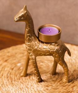 Antique Brass giraffe <b>Candle</b> Holder Retro Stag Reindeer Figurine Tea Light Stand for Home Decor & Christmas Tabletop - Product Image 2
