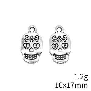 Colgante <span class=keywords><strong>de</strong></span> Calavera con Ojo <span class=keywords><strong>de</strong></span> Corazón 10x17mm <span class=keywords><strong>de</strong></span> Aleación <span class=keywords><strong>de</strong></span> Zinc Plateado Antiguo para Decoración <span class=keywords><strong>de</strong></span> Altar del Día <span class=keywords><strong>de</strong></span> <span class=keywords><strong>Muertos</strong></span> - Product Image 3