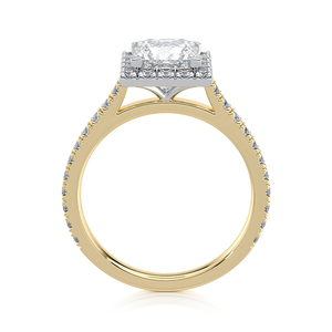 แหวนหมั้นเพชรทรงปรินเซสคัท 1.5 กะรัต ทองคำขาว 10K ได้รับการรับรองจาก IGI ประดับเพชรทรงเหลี่ยมแบบ Pave สำหรับงานแต่งงานและวันครบรอบ - Product Image 5