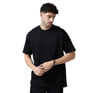 T-shirt à col rond pour homme, manches courtes, coupe classique, 100% coton jersey, couleur unie, style décontracté, tricoté, teint uni - Product Image 4