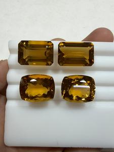 <b>Top</b> Quality Honey Quartz Natural Citrine Emerald Cut Loose Gemstones For Jewelry Making Yellow Rectangle Shape - Product Image 4