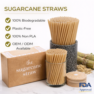 100 Pajitas de Caña de Azúcar de 1.58 Pulgadas, Desechables, Libres de Plástico, para Bebidas Frías y Calientes, Decoración de Mesa para Fiestas - Product Image 1