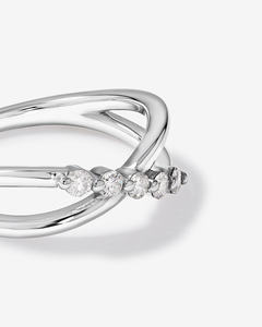 Anillo Cruzado de Oro Sólido de 14K para Mujer con Diamante Cultivado en Laboratorio de 0.20 Ct, Corte Brillante, Chapado en Rodio, Certificado IGI, Romántico para Boda - Product Image 4