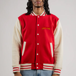 Chaqueta Bomber Varsity Letterman de Dos Tonos con Cremallera, Negra, Estilo Vintage, con Bandera de EE. UU., Personalizada OEM, Venta al por Mayor - Product Image 2