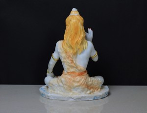 Statue du Seigneur Shiva en résine et poussière de marbre, artisanale, par Nirmala Handicrafts |   Idole de Shiva à quatre bras Trishul pour l'inauguration de la maison - Product Image 2