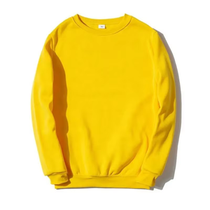 เสื้อสเวตเชิ้ตคอกลมสีเหลืองสำหรับผู้หญิง สไตล์สตรีทแวร์ ผ้าฝ้ายถัก 100% สีพื้น ทรงปกติ รับสกรีนโลโก้ น้ำหนัก 180 กรัม/280 กรัม เหมาะสำหรับใส่ในฤดูใบไม้ร่วง - Product Image 1