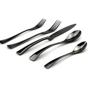 High Quality Black Flatware <b>Sets</b> <b>Reusable</b> Food Contact Safe Latest Design Metal <b>Cutleries</b> & Black Silverware For Event Party Use - Product Image 1
