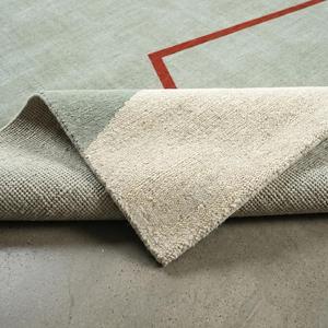 Alfombra de Lana Anudada a Mano, Diseño Floral Clásico de Lujo, Color Verde Salvia, Diseño de Bloques de Color, Pelo Plano, Alfombra Decorativa para Sala de Estar, MIRZAPUR - Product Image 6
