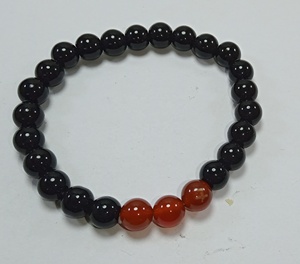 <b>Bracelet</b> Black Agate & Red Carnelian <b>Beads</b> Stone <b>Bracelet</b> Crystal Gemstone Fashion Jewelry <b>Men</b> and Women Gift Energy Meditation - Product Image 2