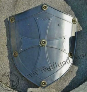 Bouclier de chevalier médiéval en métal, fait main, durable, cadeau promotionnel, nouveauté, usage religieux, église - Product Image 3