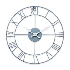 Blue Color Art Deco Wall <b>Clock</b> with Quartz Movement Needle Display Silent Sweep Movement 65 CM for Home Living Room Bedroom - Product Image 1