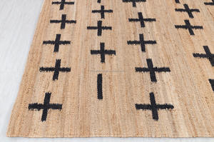 Alfombra artesanal de yute y mezcla de algodón con motivos geométricos Kilim alfombra rústica al por mayor proveedor India - Product Image 3