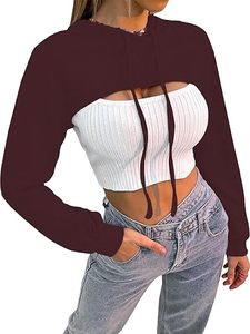 Sudadera con Capucha Ultra Corta para Mujer, Estilo Athleisure, con Abertura Frontal Extrema, Personalizada para Gimnasio - Product Image 6