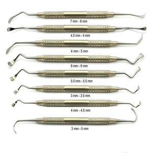 Ensemble d'instruments dentaires en acier inoxydable de haute qualité : Élévateurs de sinus, Curettes, Instruments pour implants dentaires - Product Image 4