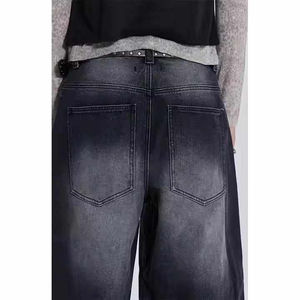 Jean en denim ample de haute qualité, coupe oversize, avec fermeture boutonnée, technique de lavage à l'acide, pantalon baggy pour homme - Product Image 4