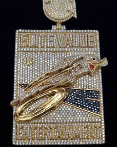 Colgante de Moissanita y Diamantes de Plata Sólida 925 con Nombre Personalizado, Bañado en Oro de 18K, Estilo Iced Out, para Hombres, Amantes del Hip Hop y Raperos - Product Image 1