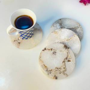 Handmade <b>Agate</b> Stone <b>Coaster</b> Set Polished Circular Pattern Religious Theme Home Decoration Uttar Pradesh Wholesale Best Price - Product Image 1
