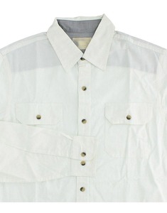 100% Cotton Cargo Pockets Cut <b>Off</b> Raw Edge Mens Button up Long Sleeve Shirts - Product Image 5