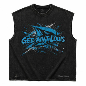 Oversized Muscle Tee <b>Y2K</b> Grunge Sleeveless <b>Shirt</b> Acid Wash Graphic Streetwear Tank - Product Image 3