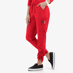 กางเกงสครับคุณภาพสูง วัสดุดีที่สุด ขายดี ป้องกันรอยยับ ระบายอากาศได้ดี ผ้าวอร์สเตด ใช้ได้ทั้งชายและหญิง เหมาะสำหรับใช้ในโรงพยาบาล ดีไซน์สวยทันสมัย - Product Image 4