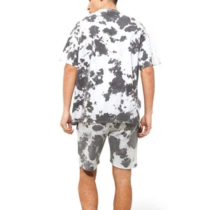 Ensemble de sport respirant pour homme, été, manches courtes, délavé à l'acide, deux pièces, t-shirt et short - Product Image 2